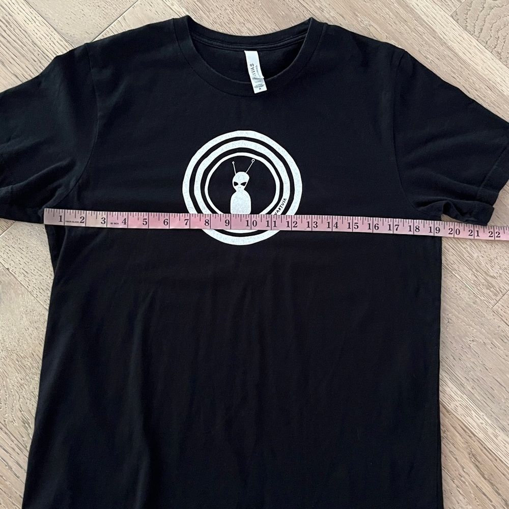 Alien Graphic Tee Black Minimalist Circle Logo Streetwear Unisex M - Picture 4 of 6